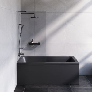 Шторка на ванну Am.Pm Gem 140x80см чёрный матовый W90BS-080-140BT