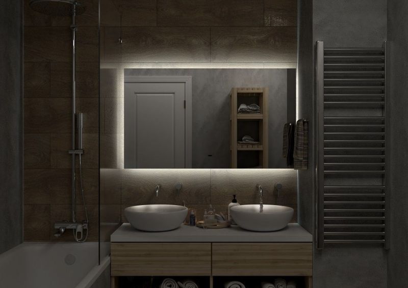 Зеркало с холодной подсветкой Art&Max Perugia 120x80см AM-Per-1200-800-DS-F
