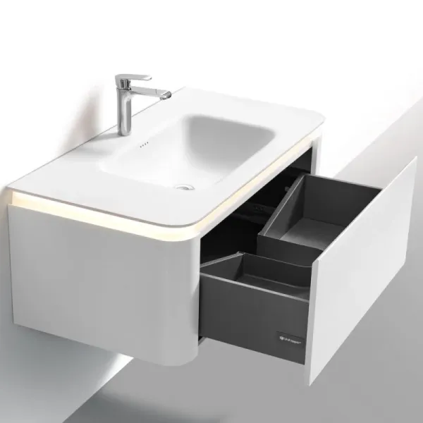 Тумба с раковиной Black&White Universe 9251000 100 см молочный белый матовый