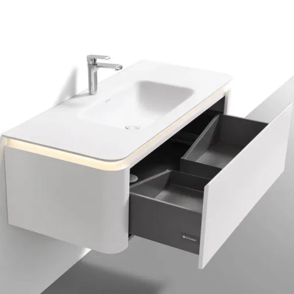 Тумба с раковиной Black&White Universe 9251200 120 см молочный белый матовый