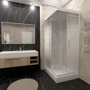 Душевая кабина Triton Квадро Щ0000045508 120x80 см профиль белый стекло с узором