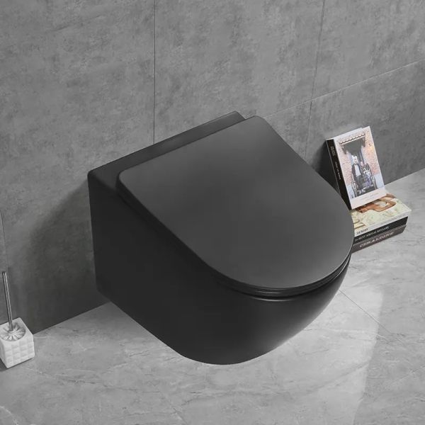 Подвесной унитаз Cerutti SPA Sella Aria Tornado MB CT9530 безободковый чёрный матовый