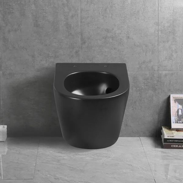 Подвесной унитаз Cerutti SPA Sella Aria Tornado MB CT9530 безободковый чёрный матовый