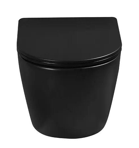Подвесной унитаз Cerutti SPA Sella Aria Tornado MB CT9530 безободковый чёрный матовый