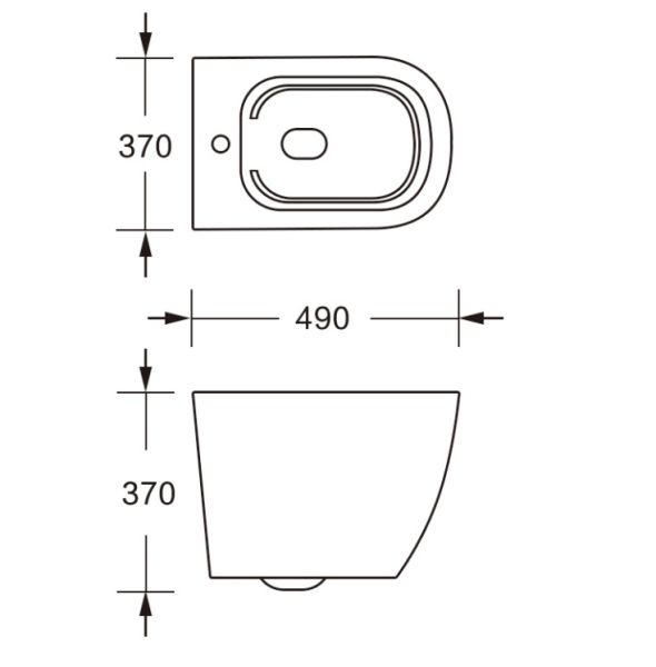 Подвесной унитаз Cerutti SPA Sella Aria Tornado MB CT9530 безободковый чёрный матовый