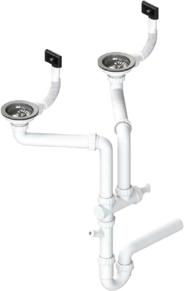 Двойной Сифон Alveus 1130559 с двумя переливами 2XSPH 114-PP-114-PP Двойной Сифон Alveus 1130559 с двумя переливами 2XSPH 114-PP-114-PP