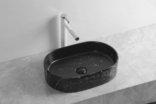 Раковина Cerutti SPA CR0055B MMB2 50см матовый чёрный мрамор