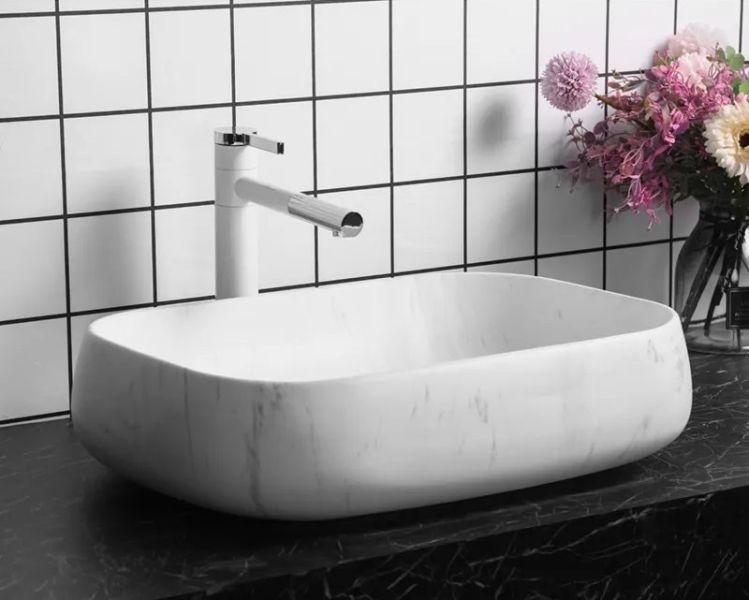 Раковина Cerutti SPA CR0086 MMW1 56см матовый белый мрамор