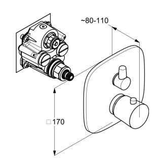 Встраиваемый смеситель для ванны и душа Kludi Ambienta с термостатом хром 538300575 Встраиваемый смеситель для ванны и душа Kludi Ambienta с термостатом хром 538300575