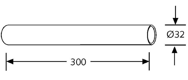 Труба отводная Kludi для сифона 30см хром 84514605-00