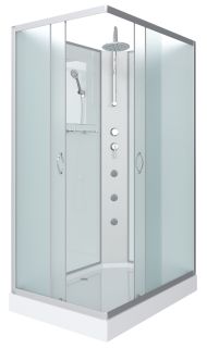 Душевая кабина Niagara NG-43085-14QBKTG с гидромассажем 100x80см серебро/матовое