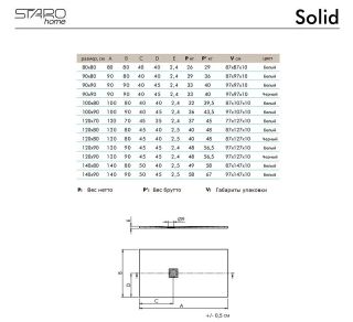 Душевой поддон Starohome Solid 1237835 140x90см серый матовый Душевой поддон Starohome Solid 1237835 140x90см серый матовый