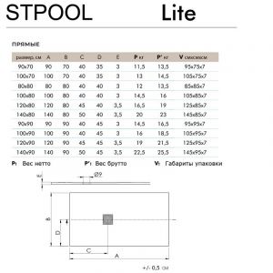 Душевой поддон Stpool Lite 1237479 100x70см белый матовый