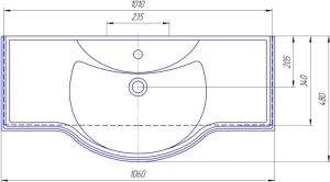 Мебельная раковина Kirovit Классик 105см белый SD-00000373