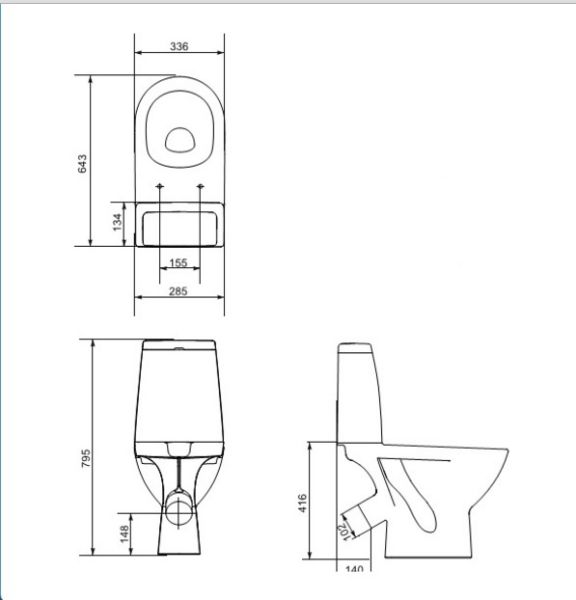 Унитаз компакт Cersanit Granta KO-GRA031-3/6-DL-n-w крышка микролифт