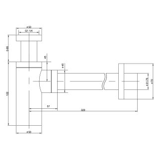Сифон для раковины Timo хром 958/00L Сифон для раковины Timo хром 958/00L