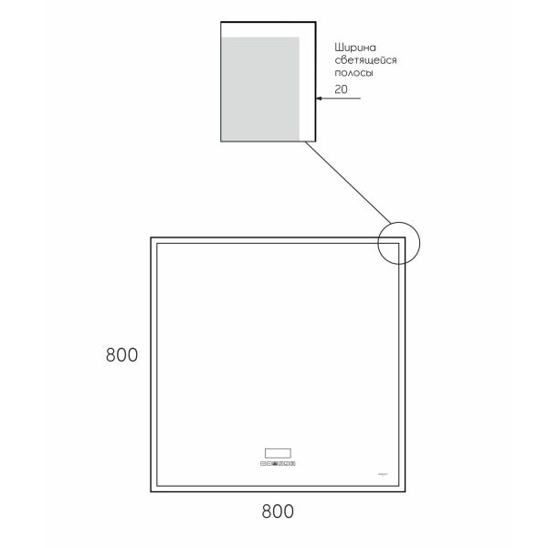 Зеркало Reflexion Ghost RF5224GH с LED подсветкой сенсором музыкальным блоком 80х80