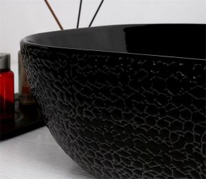 Раковина CeramaLux  D1303H020 черная 42 см