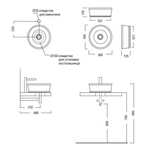 Kerama Marazzi Раковина CIRCO CI.wb.36 36 см