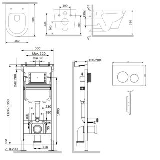 Комплект Am.Pm X-Joy IS130151.851900 инсталляция MasterFit с подвесным унитазом Aquaspin и клавишей