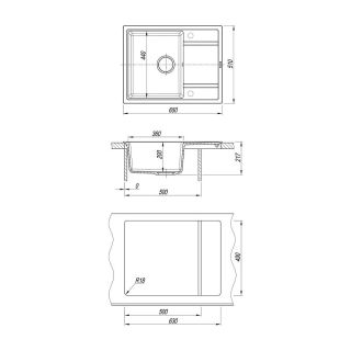 Кухонная мойка Florentina ЭСТЕЛЬ 20.520.C0650.307 серый шёлк