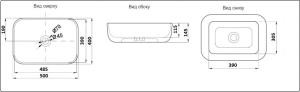 Раковина CeramaLux  D1302H004  черная 50 см