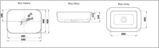 Раковина CeramaLux  D1302H004  черная 50 см