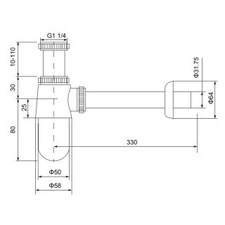 Сифон для раковины Timo 960/16L белый матовый Сифон для раковины Timo 960/16L белый матовый