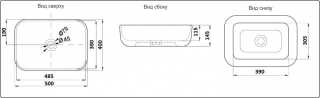 Раковина CeramaLux  D1302H011 белая 50 см