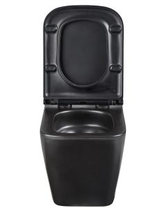 Подвесной унитаз Lemark Florex 9612002 безободковый с сиденьем микролифт чёрный матовый