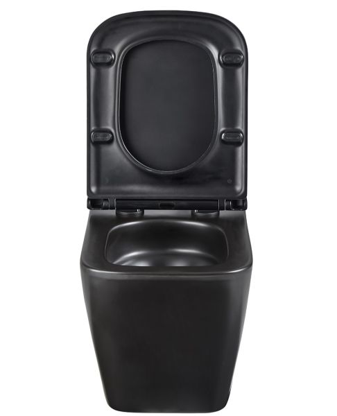 Подвесной унитаз Lemark Florex 9612002 безободковый с сиденьем микролифт чёрный матовый