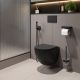 Подвесной унитаз Lemark Glazer 9612004 безободковый с сиденьем микролифт чёрный матовый