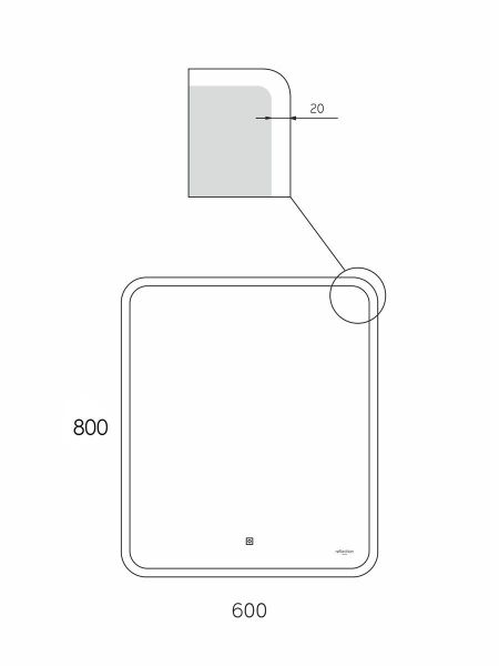 Зеркало Reflexion Blink RF6041BK с LED подсветкой и сенсорным 60х80
