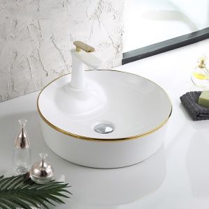 Раковина CeramaLux  D1306H011 белая 43 см