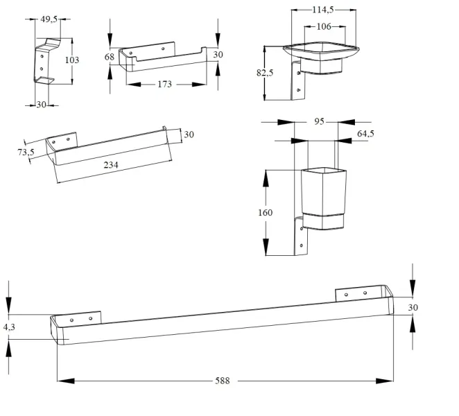 Набор аксессуаров Boch Mann BM9644 хром Набор аксессуаров Boch Mann BM9644 хром