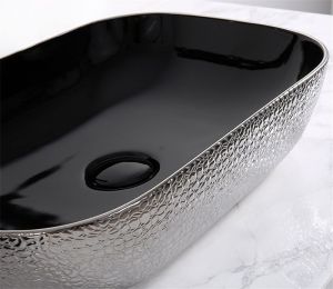 Раковина CeramaLux  D1333H022 черно-серая 46 см