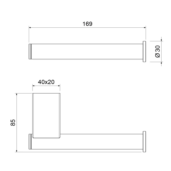 Бумагодержатель Timo Luiro 18541/03 чёрный матовый