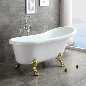 Акриловая ванна Cerutti SPA Classic 150 CT9667 на львиных лапах золото