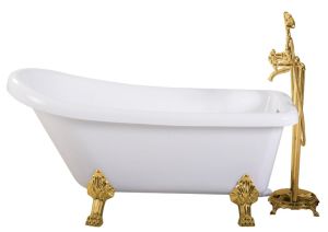 Акриловая ванна Cerutti SPA Vito 170  CT9670 на львиных лапах золото