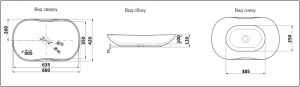 Раковина  CeramaLux D1334H466 бронза 66 см