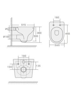 Подвесной унитаз Boheme Flow LATTE SOFT с крышкой бежевый матовый