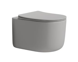 Подвесной унитаз Boheme Flow LUNA с крышкой бежевый матовый