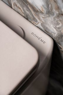 Подвесной унитаз Boheme Flow LUNA с крышкой бежевый матовый