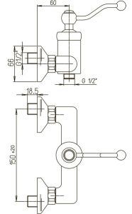 Смеситель для душа Paini Duomo 88F3511 старая бронза