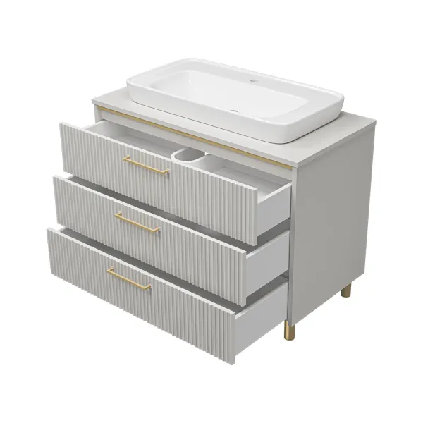 Напольная тумба под раковину Brevita Elche УТ000023946 101.2 см серый