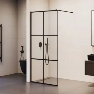 Душевая перегородка RGW WA-011B 35101160-84 60 см профиль чёрный стекло прозрачное