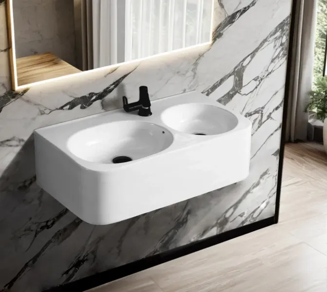 Раковина двойная Ceruttispa Double Brenta СТ9699 75см белый