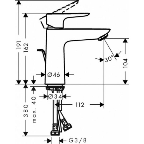 Смеситель Hansgrohe Talis E 110 71712670  для раковины без д/к