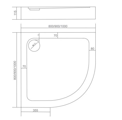 Акриловый поддон для душа Good Door Раунд R 90x90
