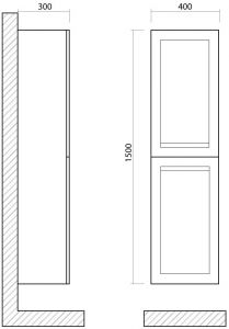 Шкаф подвесной Art&Max Platino 40x150см светло-зелёный матовый AM-Platino-1500-2A-SO-MM